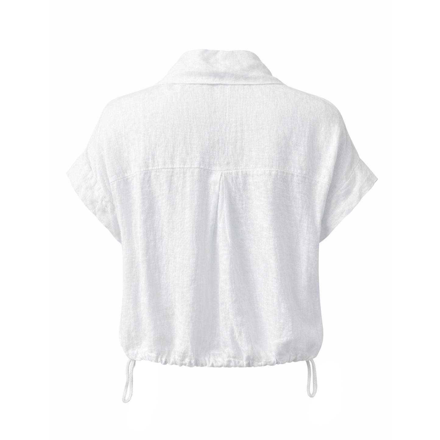 Linen Cropped Button-Up Shirt – Relaxed Fit