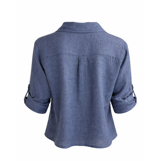 Linen Relaxed Fit Button-Up Shirt