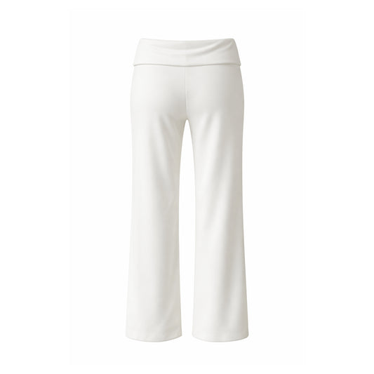 White Mid-Rise Lounge Pants