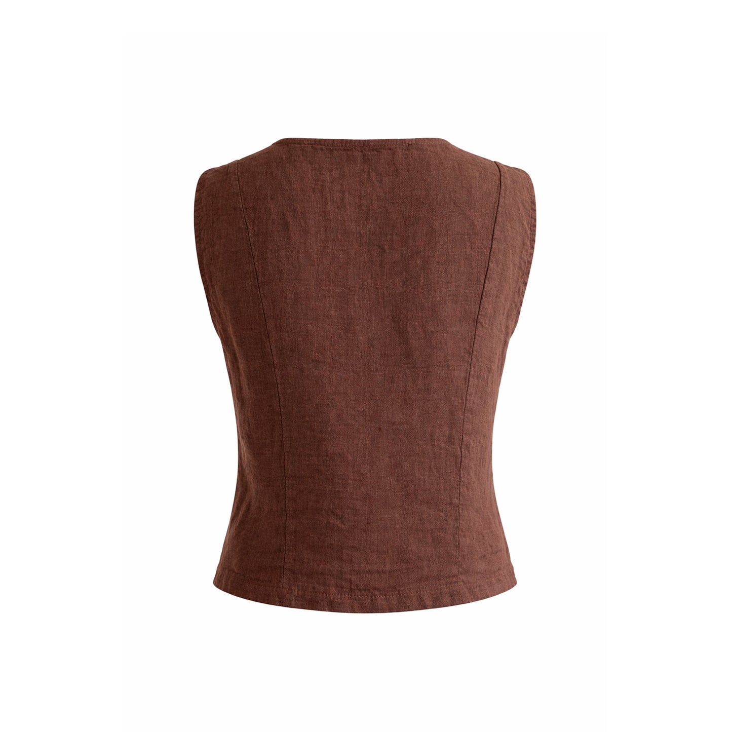 Linen Button Vest Top