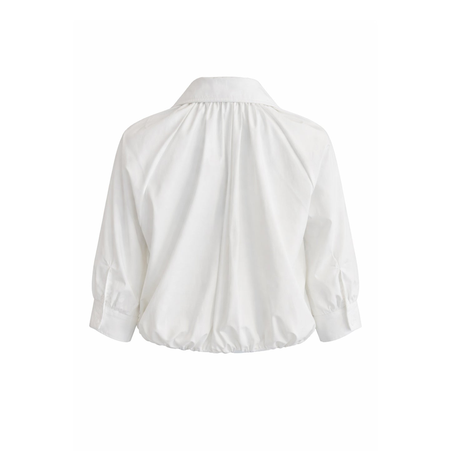 Button-Up Shirt with Bubble Hem / Hidden Placket
