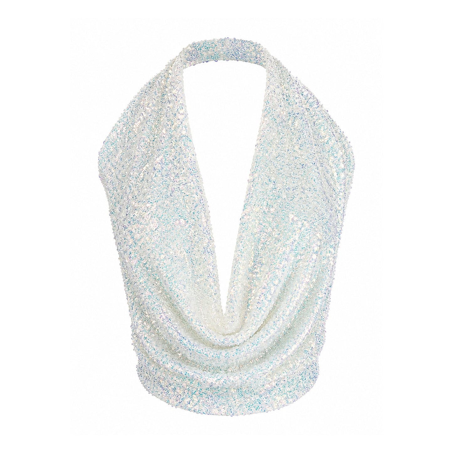 Sequin Draped Halter Top