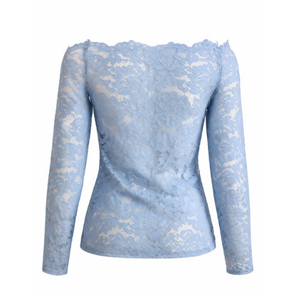 Sheer Lace Off-Shoulder Top