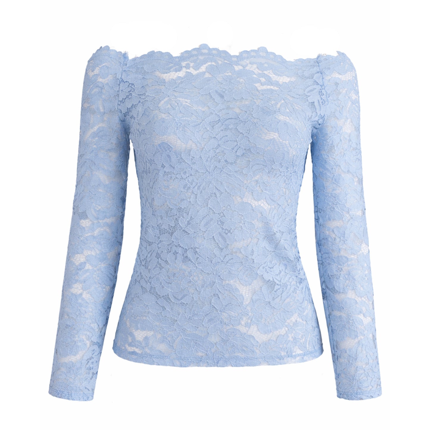 Sheer Lace Off-Shoulder Top