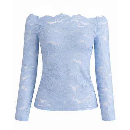 Sheer Lace Off-Shoulder Top