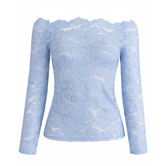 Sheer Lace Off-Shoulder Top