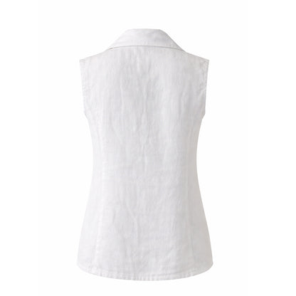 Linen Sleeveless Vest – Relaxed Fit Blazer Style
