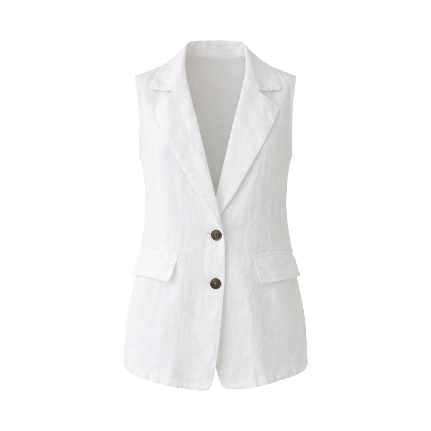 Linen Sleeveless Vest – Relaxed Fit Blazer Style