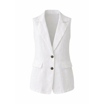 Linen Sleeveless Vest – Relaxed Fit Blazer Style