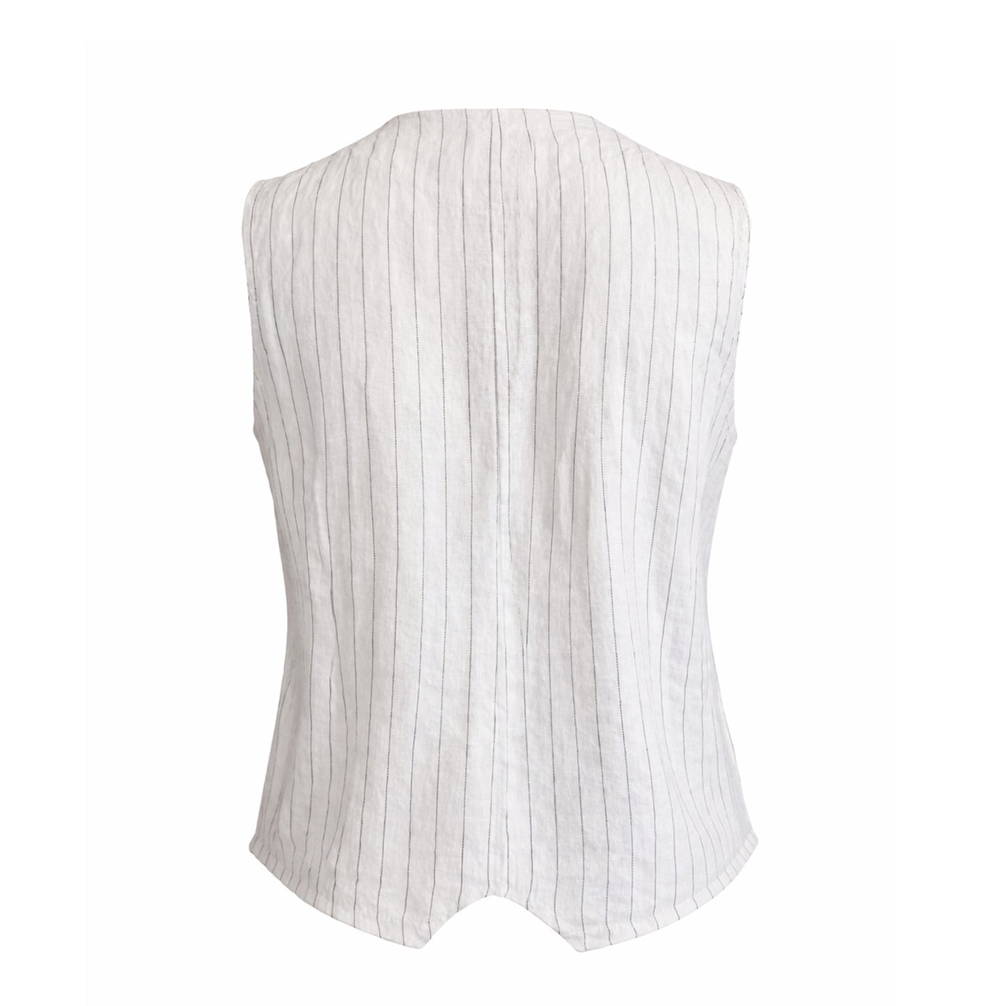 Linen Pinstripe Sleeveless Vest