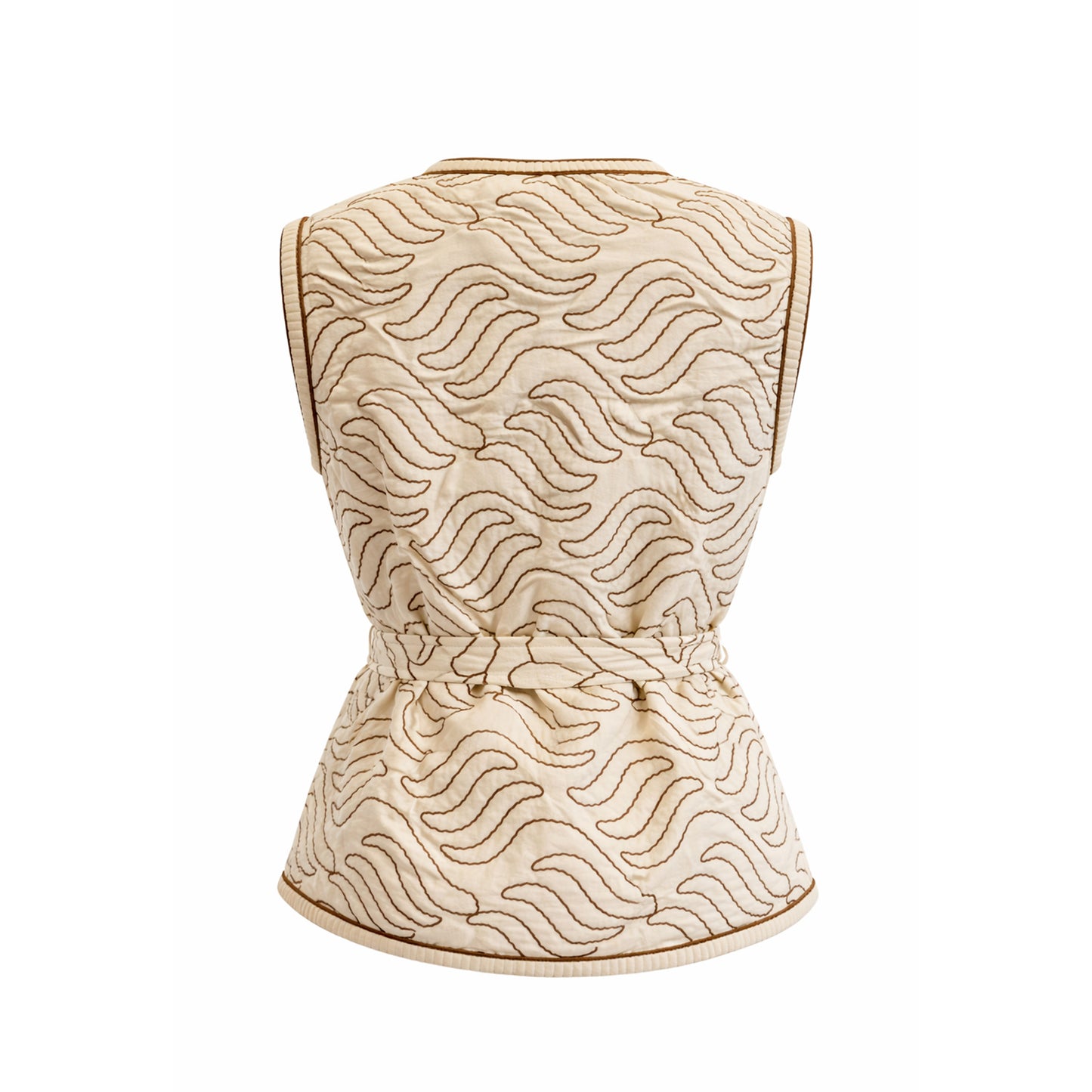 Quilted Wrap Vest with Belt