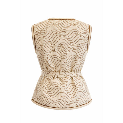 Quilted Wrap Vest with Belt