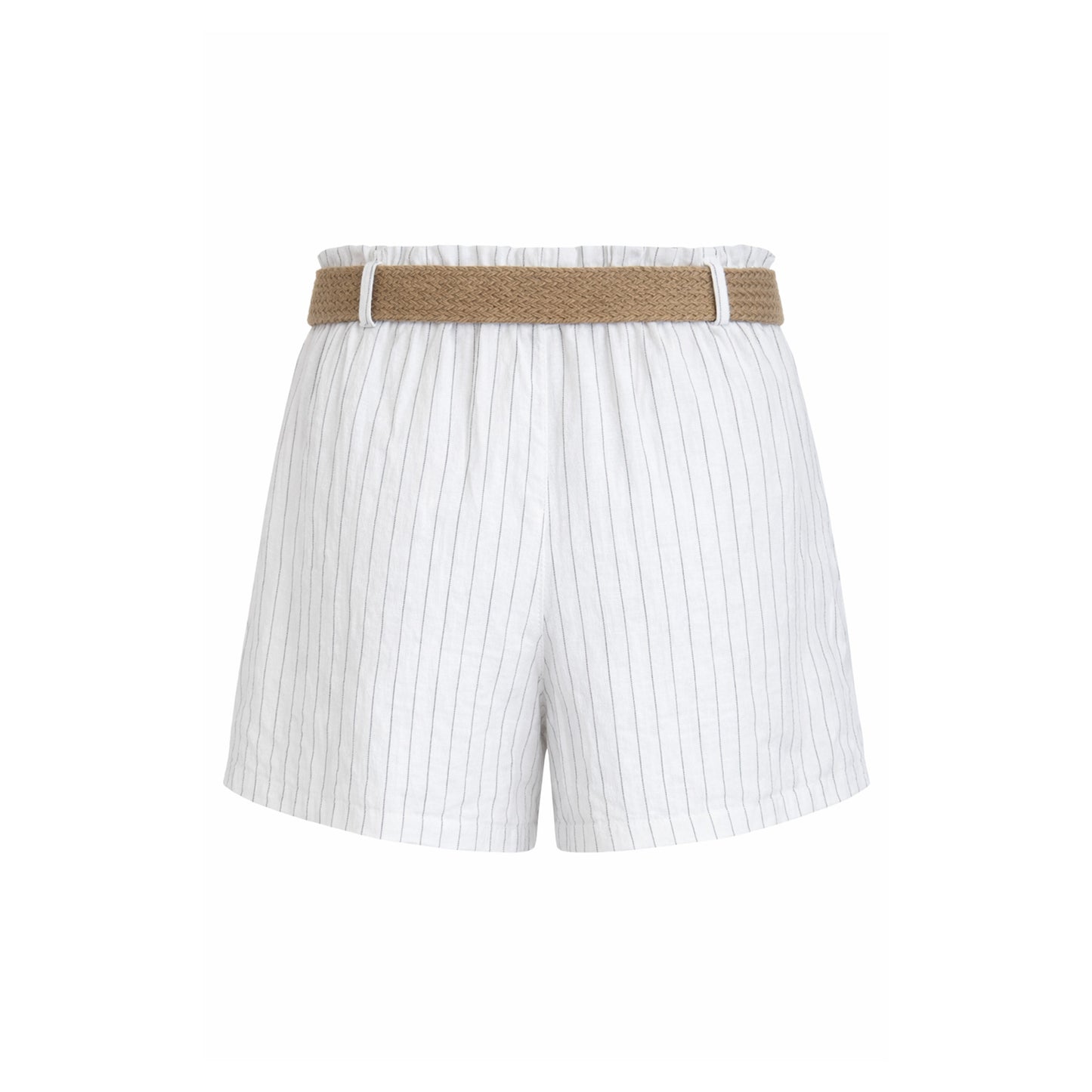 Striped Linen Shorts with Belt