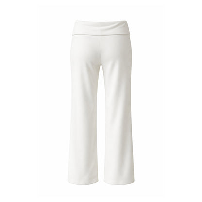 White Mid-Rise Lounge Pants