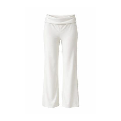 White Mid-Rise Lounge Pants