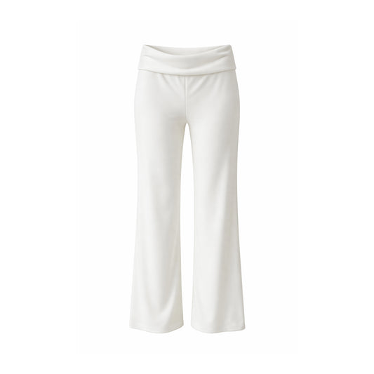 White Mid-Rise Lounge Pants