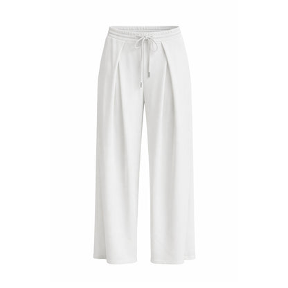 Pleated Wide-Leg Lounge Pants