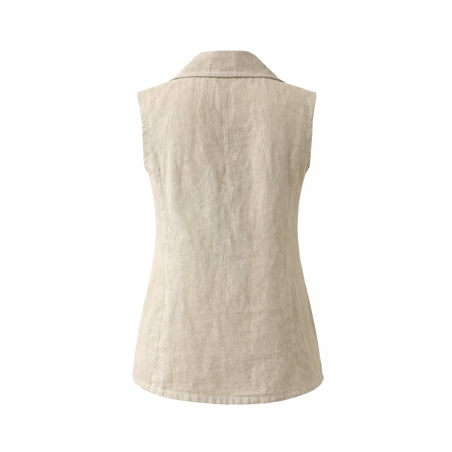 Linen Sleeveless Vest – Relaxed Fit Blazer Style