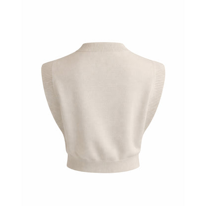 Cable Knit Sleeveless Crop Top