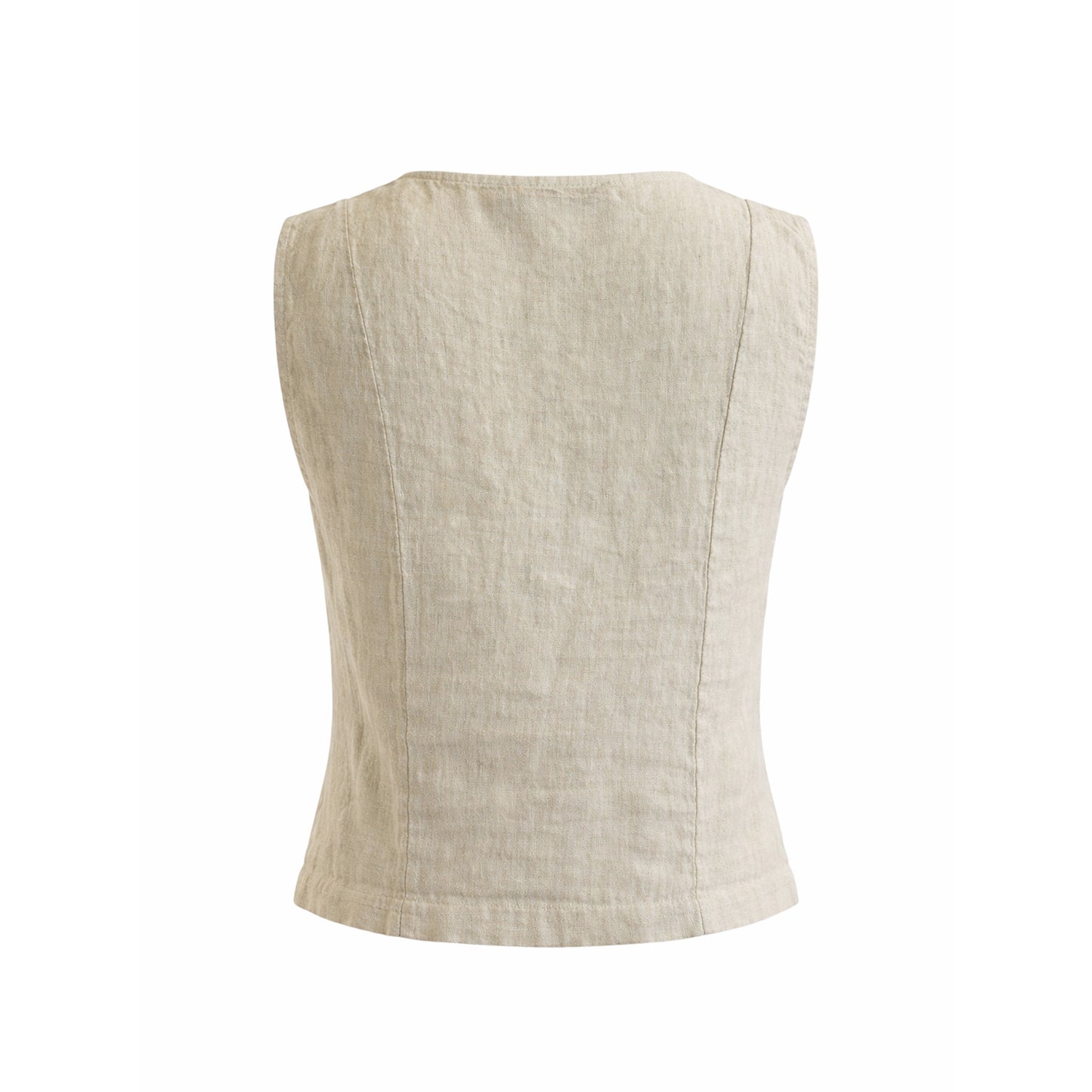 Linen Button Vest Top
