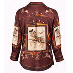 Printed Button-Up Blouse