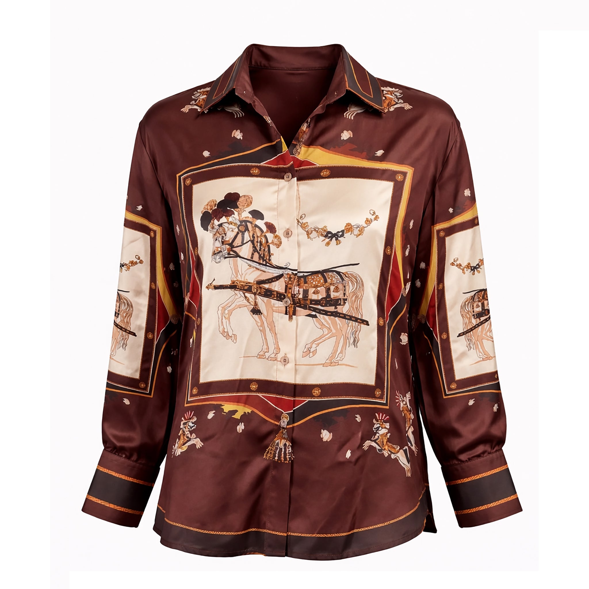 Printed Button-Up Blouse