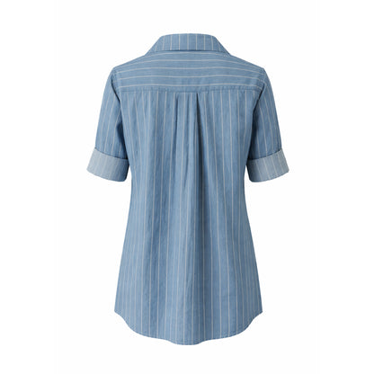 Pinstripe Button-Down Shirt – Relaxed Fit