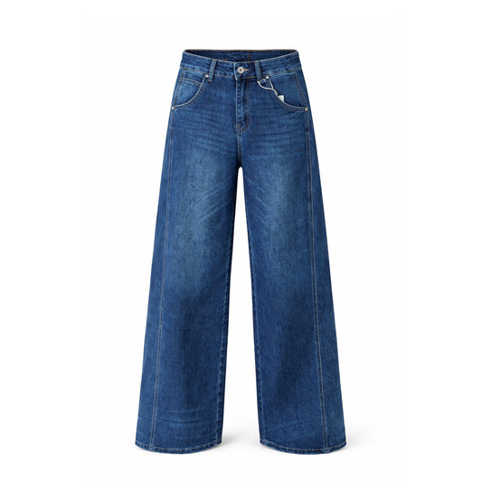 Wide Leg Blue Denim Jeans