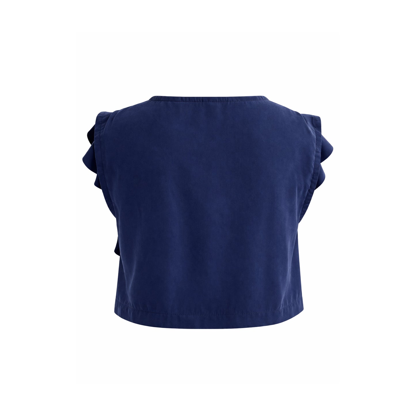 Ruffle Sleeve Tie Front Crop Top