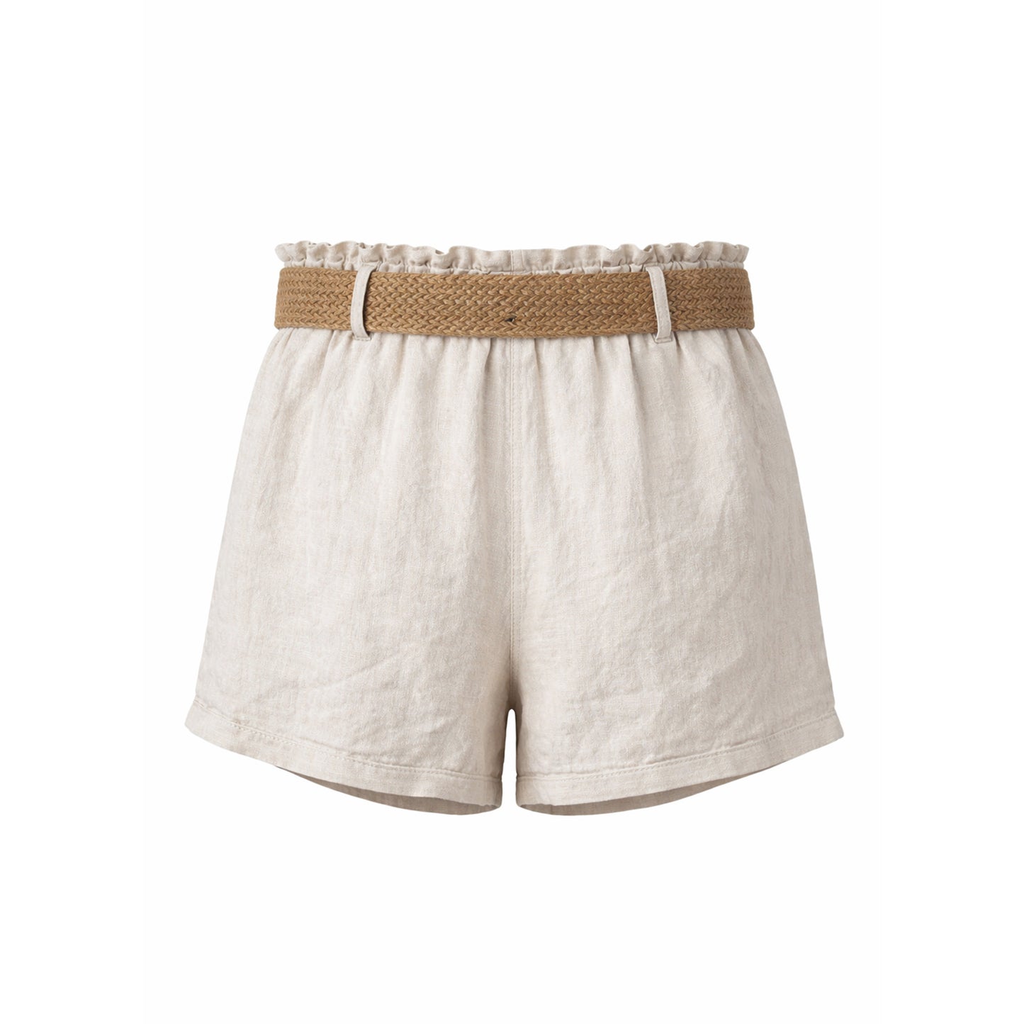 Linen Shorts with Woven Belt