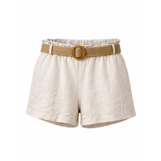 Linen Shorts with Woven Belt