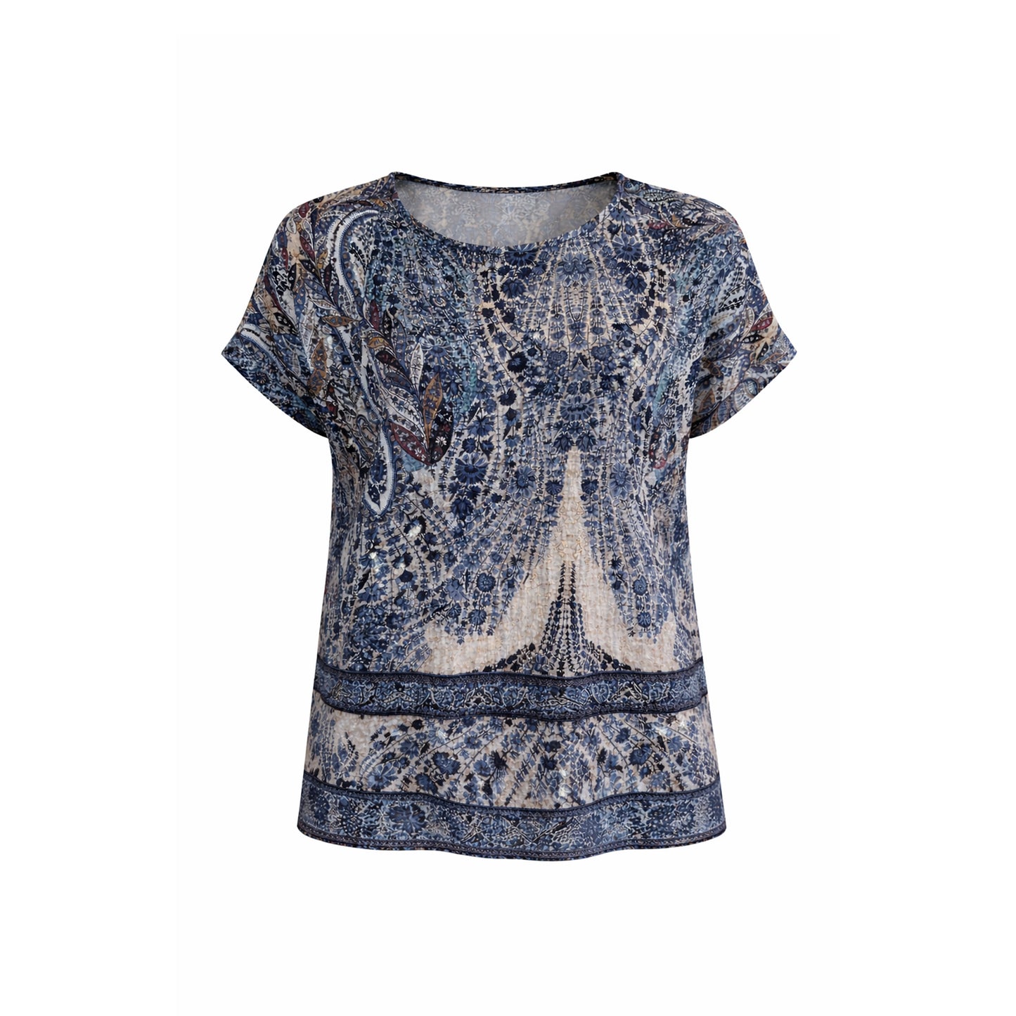 Boho Paisley Short Sleeve Blouse