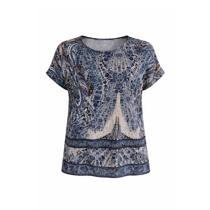 Boho Paisley Short Sleeve Blouse