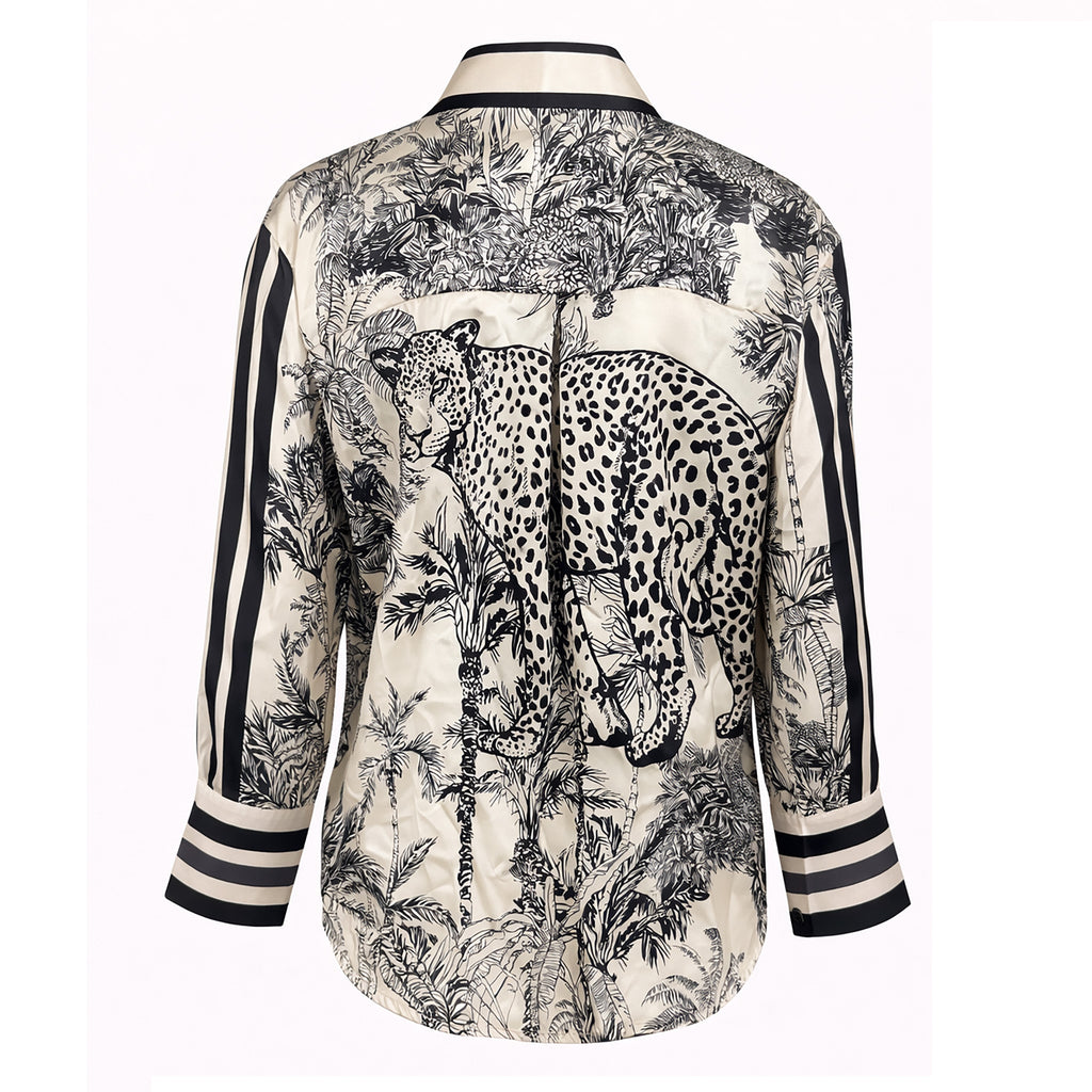 Printed Button-Up Blouse