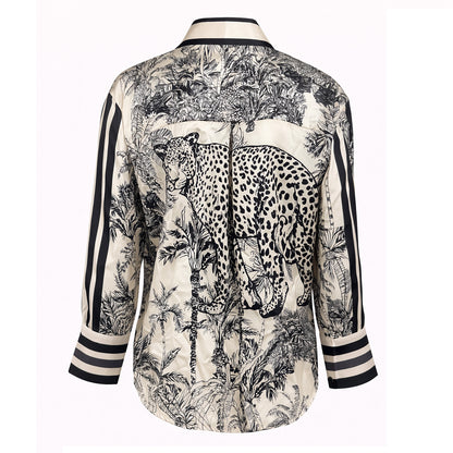 Printed Button-Up Blouse