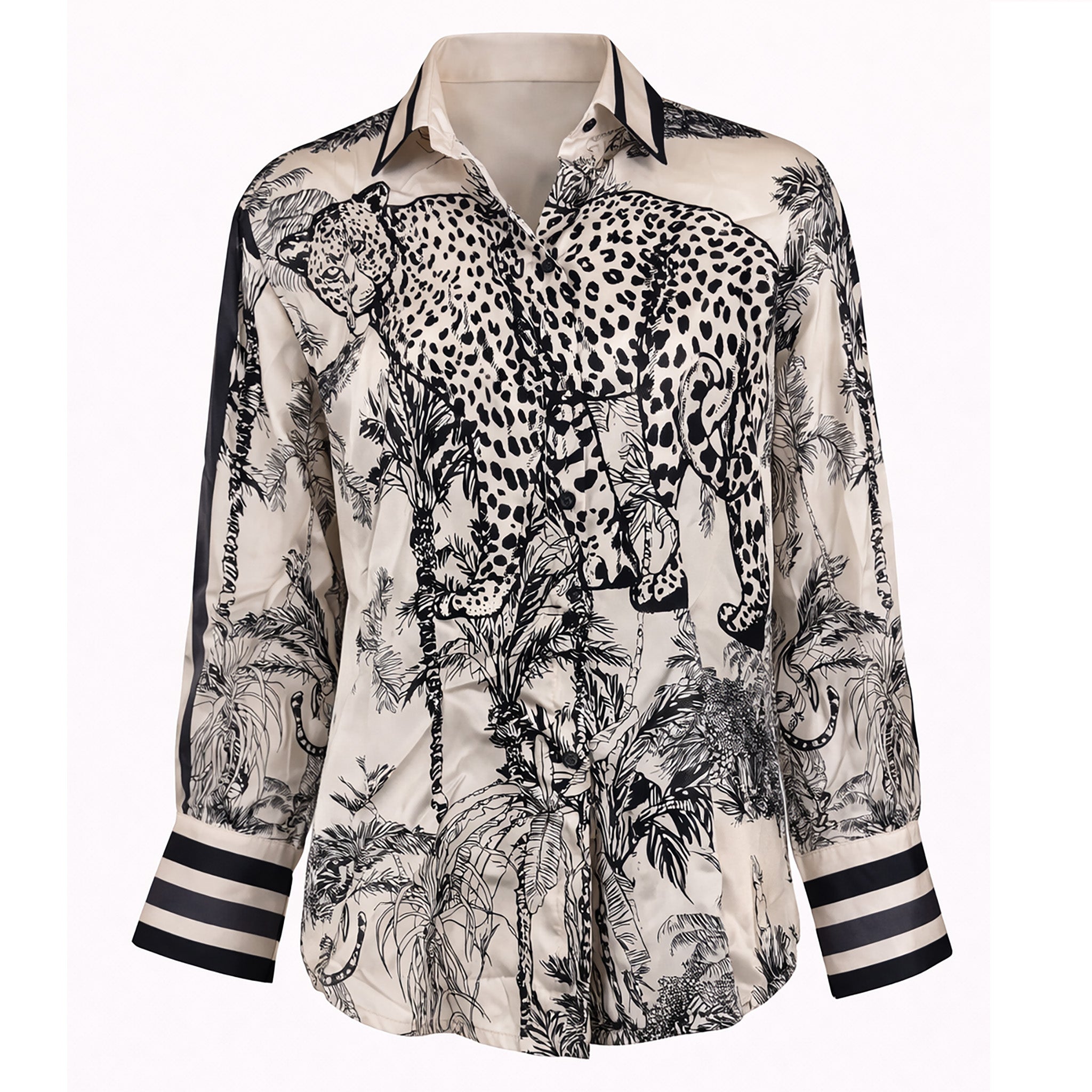 Printed Button-Up Blouse