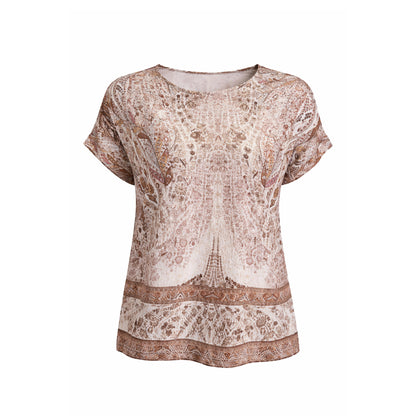 Boho Paisley Short Sleeve Blouse