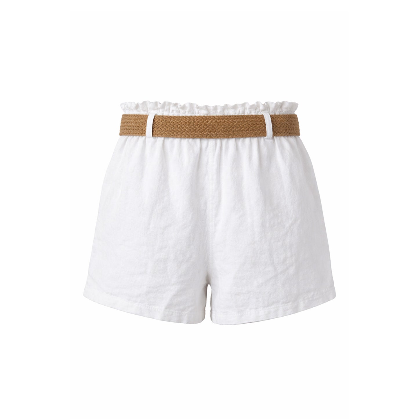 Linen Shorts with Woven Belt