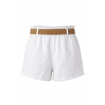 Linen Shorts with Woven Belt