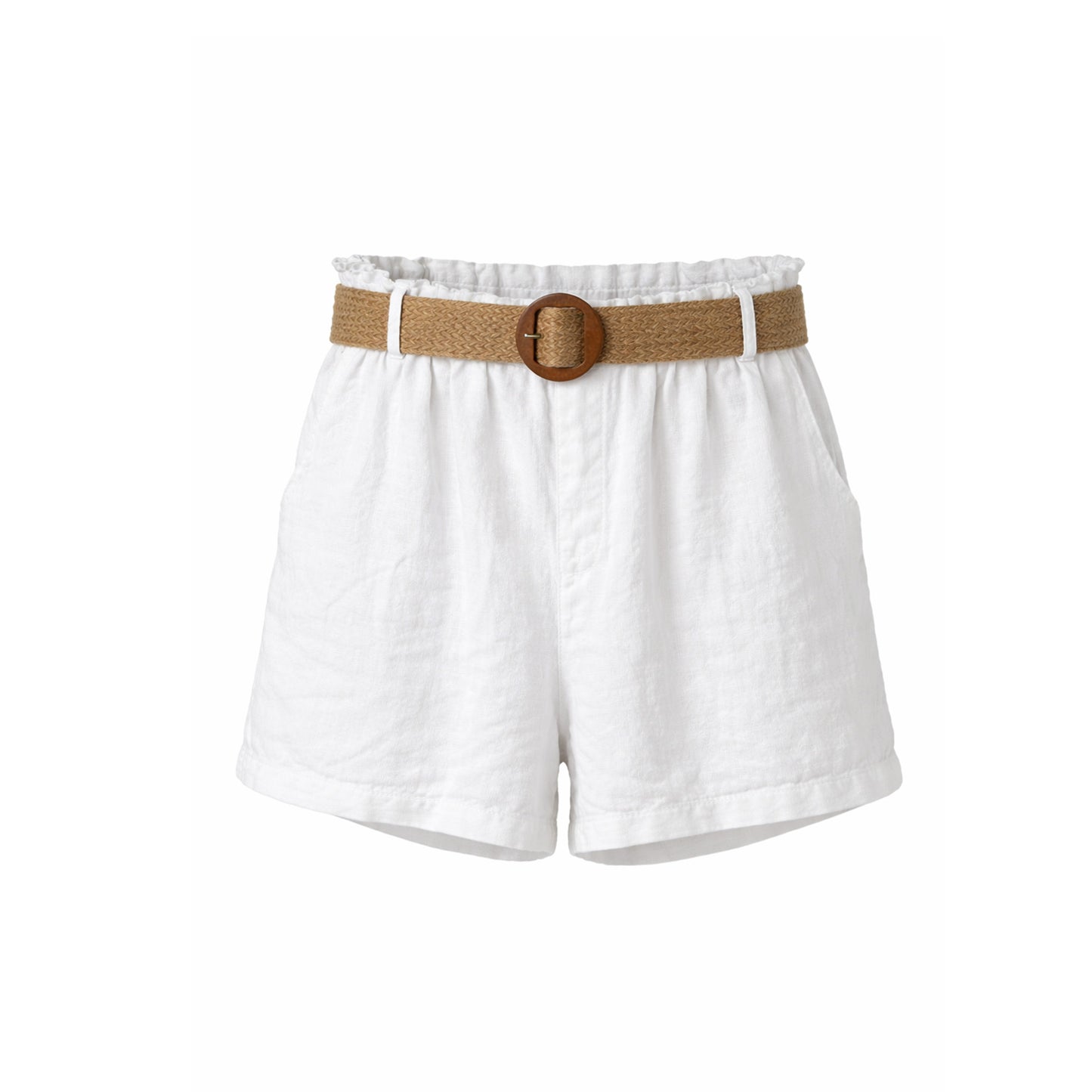 Linen Shorts with Woven Belt