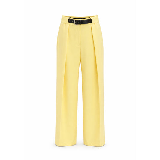 Pleated High-Waist Pants with Belt