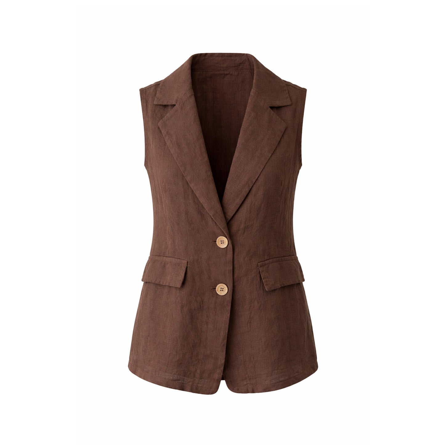Linen Sleeveless Vest – Relaxed Fit Blazer Style
