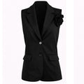 Tailored Vest with Floral Detail