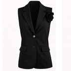 Tailored Vest with Floral Detail