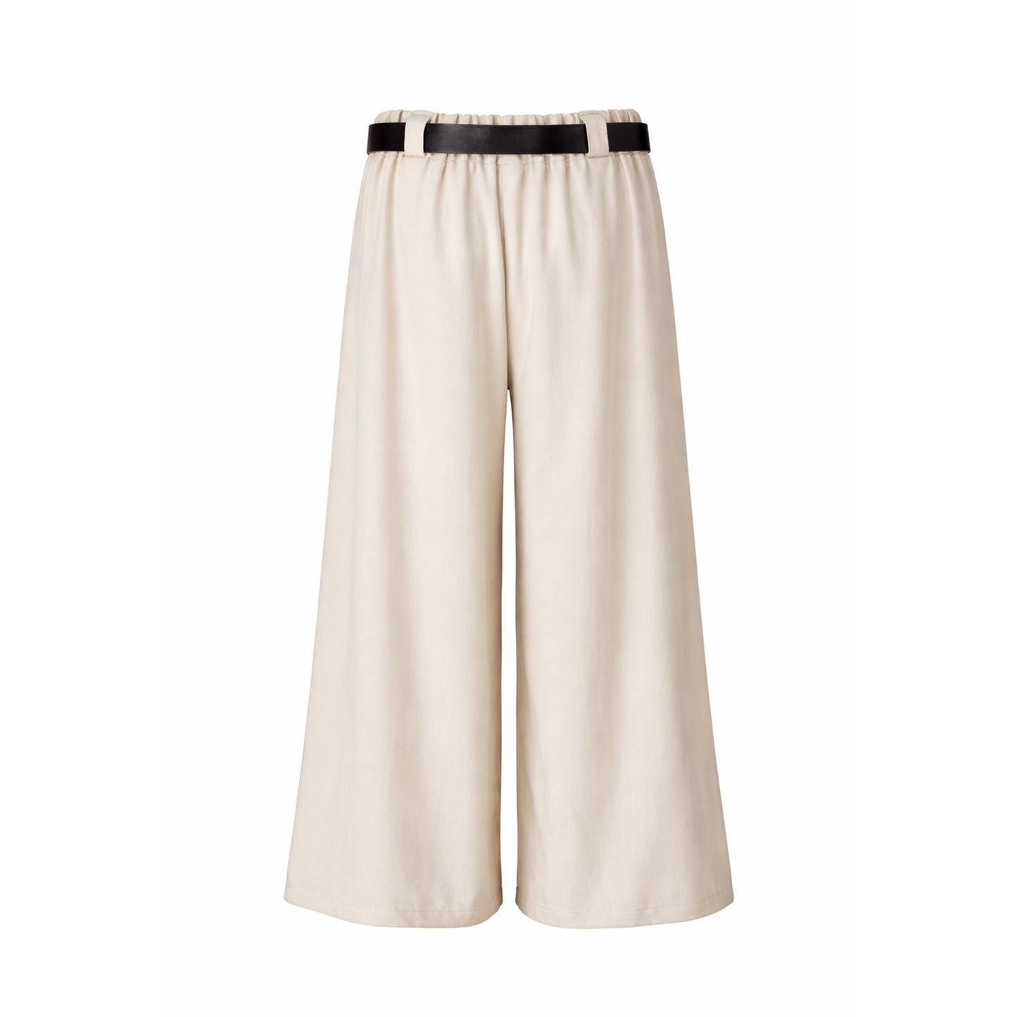 Wide-Leg Culotte Pants with Belt