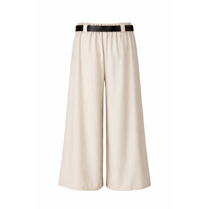 Wide-Leg Culotte Pants with Belt