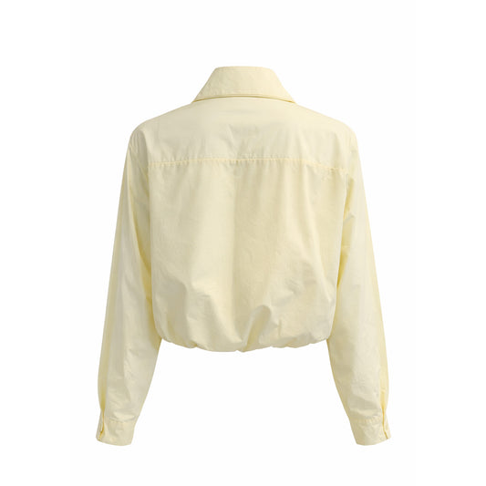 Bubble Hem Button-Up Shirt