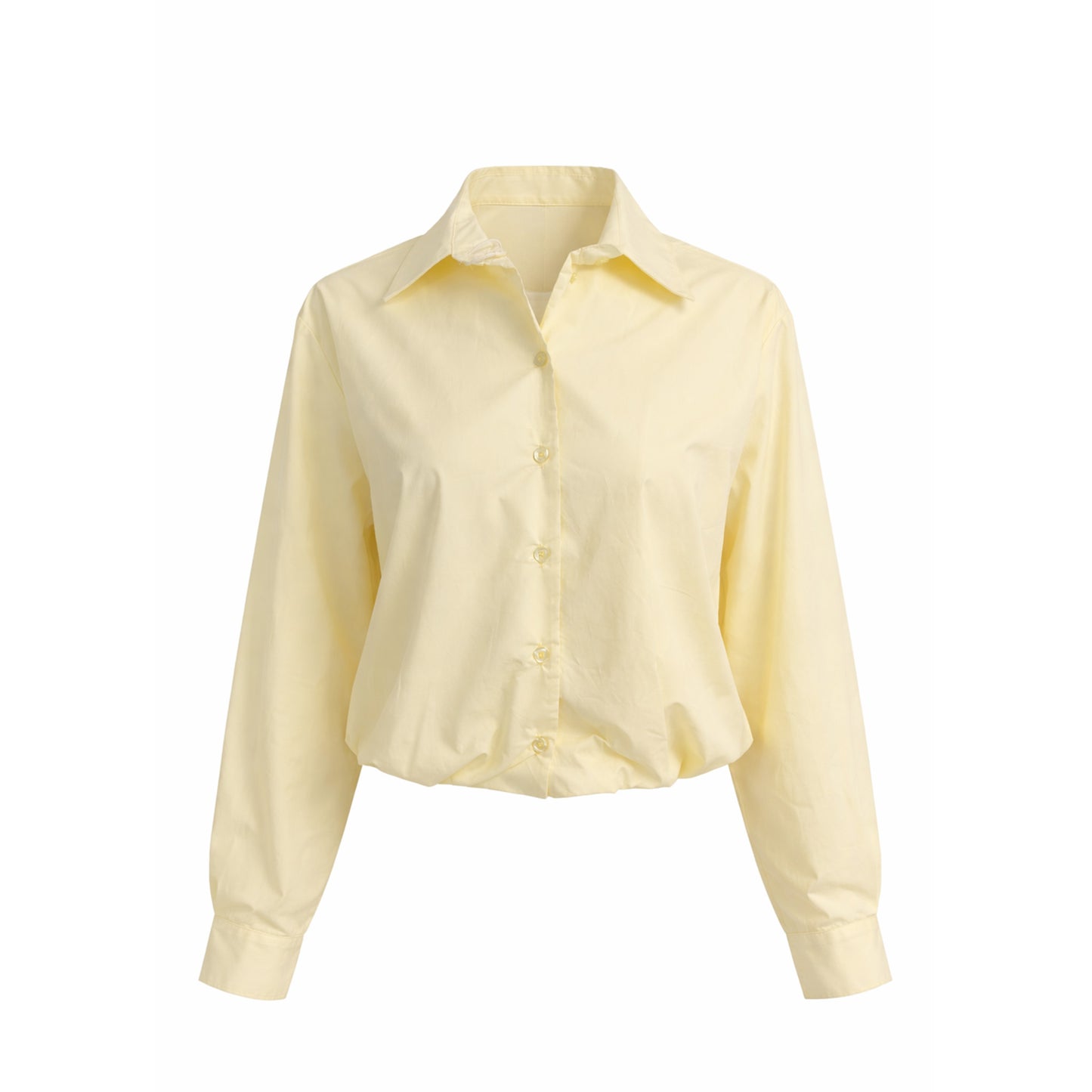 Bubble Hem Button-Up Shirt
