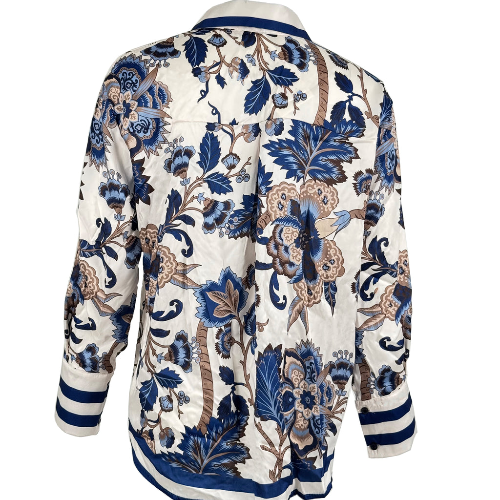 Printed Button-Up Blouse