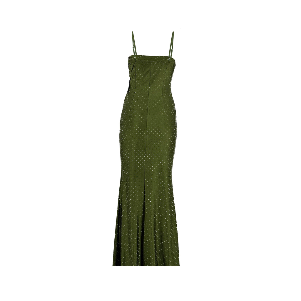 Fitted Evening Gown With Spaghetti Strap